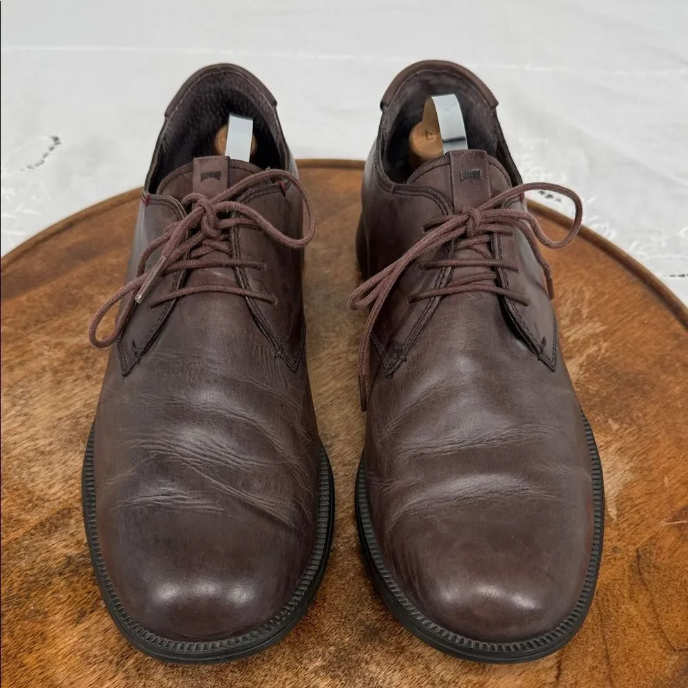 Camper Shoes Mens 42 US 9 Mil 1913 Brown Leather Lace Up Oxford Comfort Dress